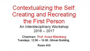 Contextualizing the Self: Creating and Recreating the First Person