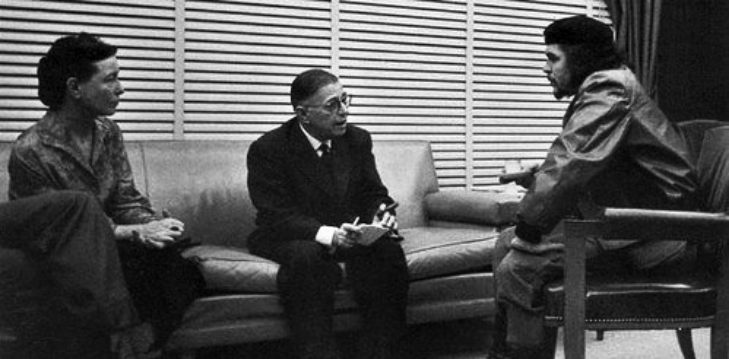 ז׳אן-פול סארטר וסימון דה בובואר בפגישה עם צ׳ה גווארה